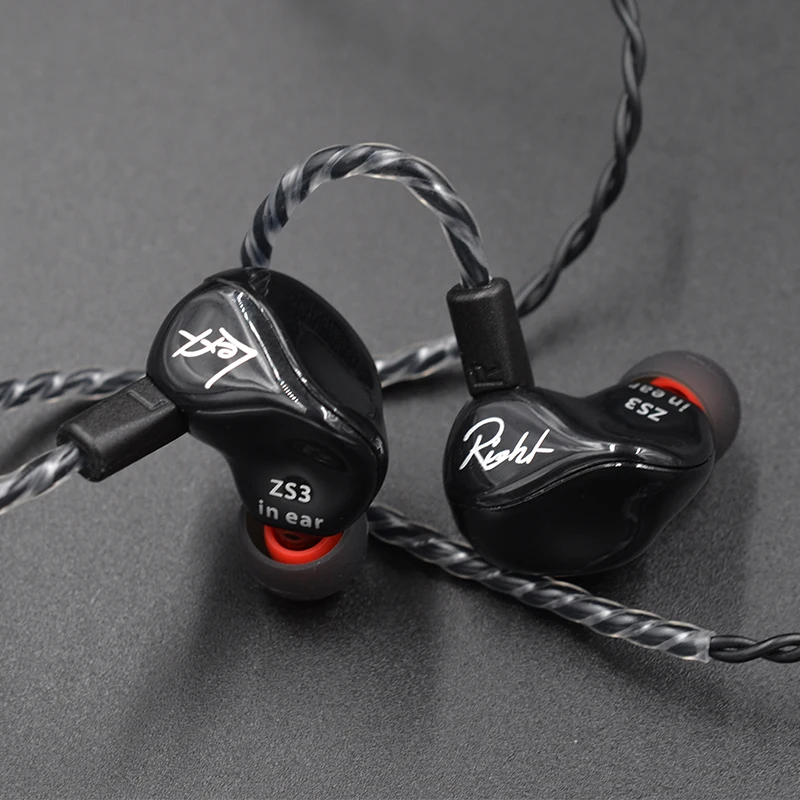 KZ ZS3 1DD эргономичный съемный кабель наушники в ухо аудио мониторы шумоизоляция HiFi музыка спортивные наушники с микрофоном