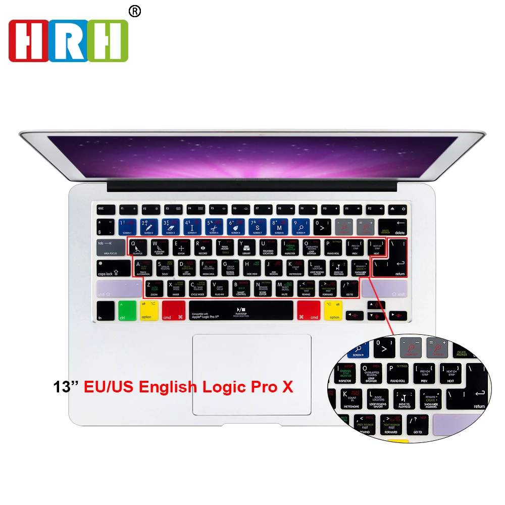 

For A1278 Logic Pro X Functional Shortcut Hotkey Silicone Keyboard Cover Keypad Skin for All Macbook Air 13 Pro Retina 13 15 17