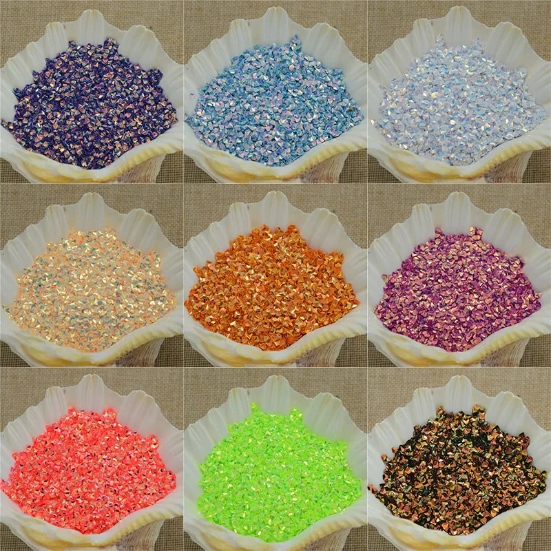 

New Hot 50g Brilliant Color 3mm Diamond Shape 3D Pvc Loose Sequins for Crafts Paillettes Sewing Wedding Crafts PVC DIY Materials