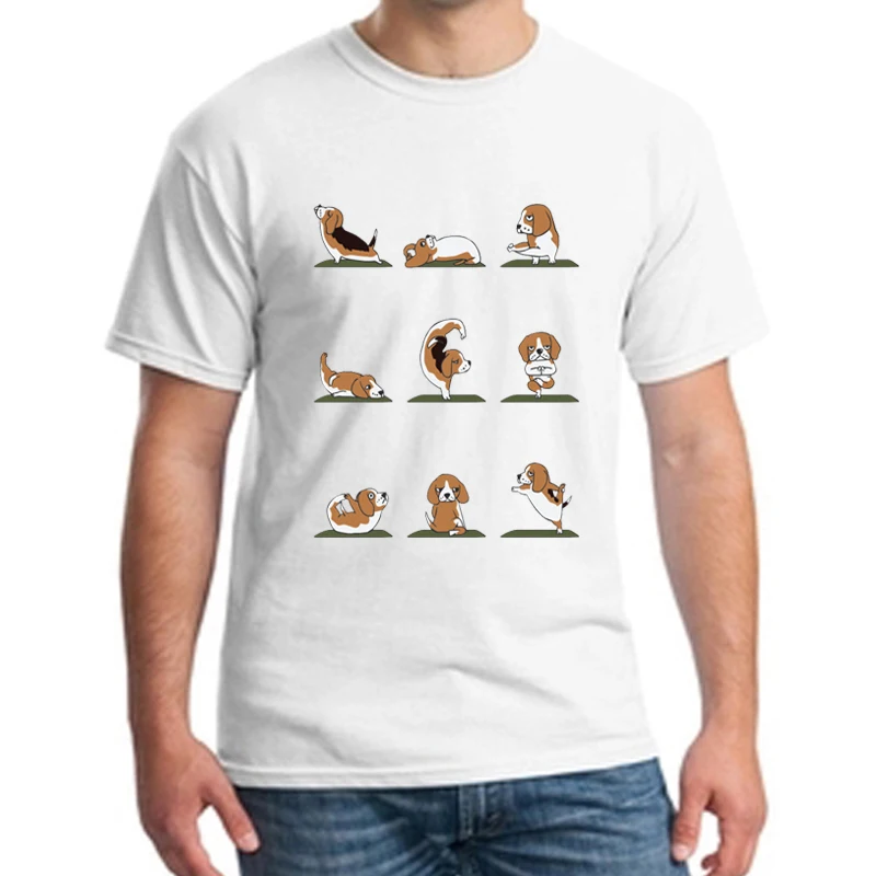 Забавные футболки с собачкой Бигл, мужские футболки с круглым воротником, летние футболки из чистого хлопка, оригинальные мужские и женские топы с коротким рукавом, футболки NN