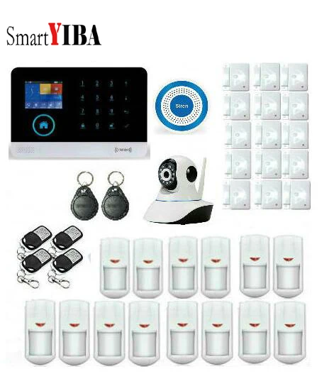 SmartYIBA WCDMA 3G Беспроводной охранной сигнализации WI-FI приложение Управление умный дом сигнализация датчики DIY комплекты IP камеры наблюдения