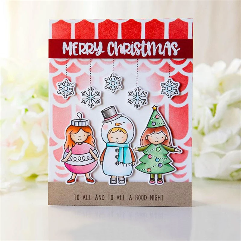 

YaMinSanNiO Clear Stamps and Dies for Scrapbooking Card Making Album Embossing Crafts DieCut Merry Christmas Stencil