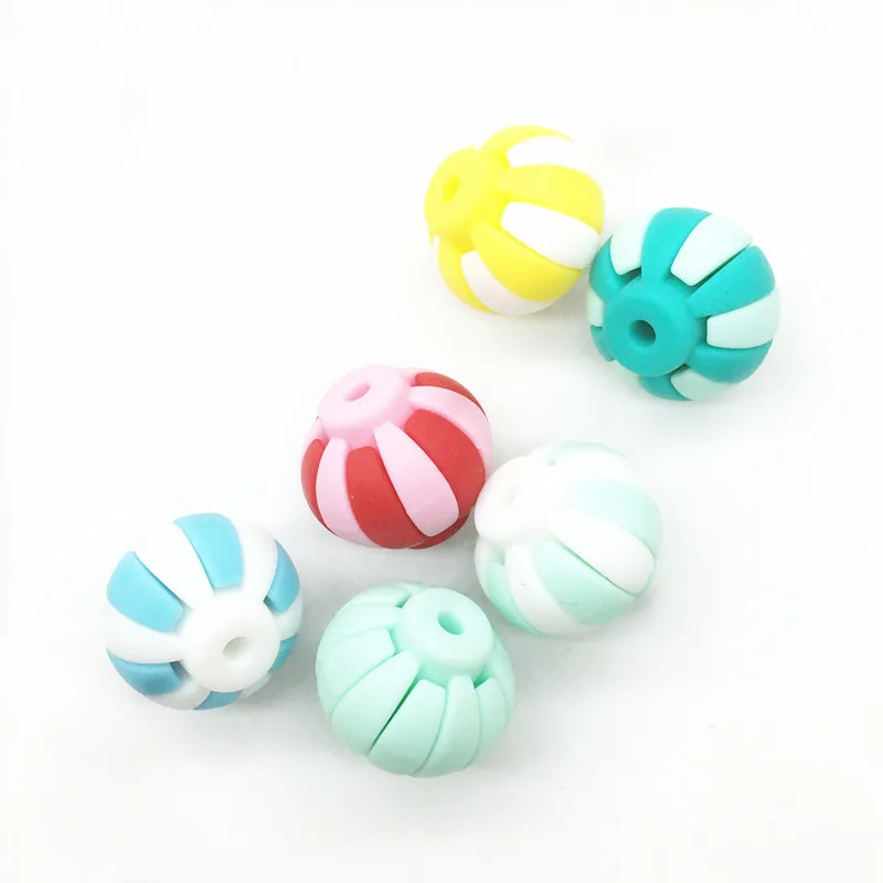 Chenkai 100pcs Chinese Lantern Silicone Teether Beads DIY Food Grade Baby Pacifier Teething Jewelry Toy Making Beads Accessories