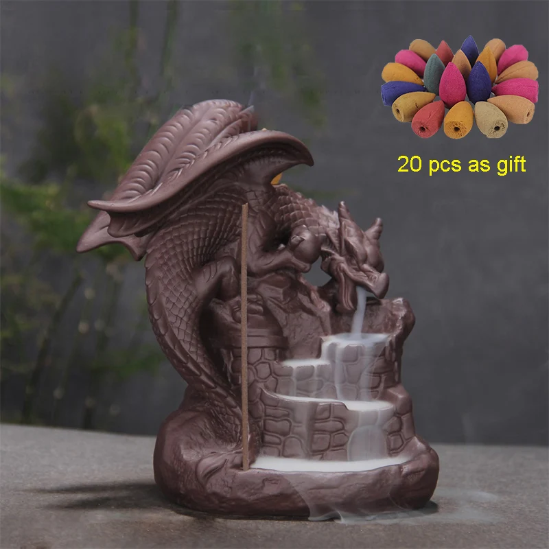 Backflow Incense Burner Dragon Pterosa Censer Holder Ceramic Stick Gifts Cone Censer Home Officer Decoration Crafts Dropshipping Backflow Incense Burner Dragon Pterosa Censer Holder Ceramic Stick Gifts Cone Censer Home Officer Decoration Crafts Dropshipping
