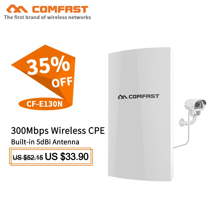 

COMFAST 300Mbps outdoor CPE 1km stable trsnsmission rate wifi repeater antenna Nanostation long range wi-fi bridge for IP camera