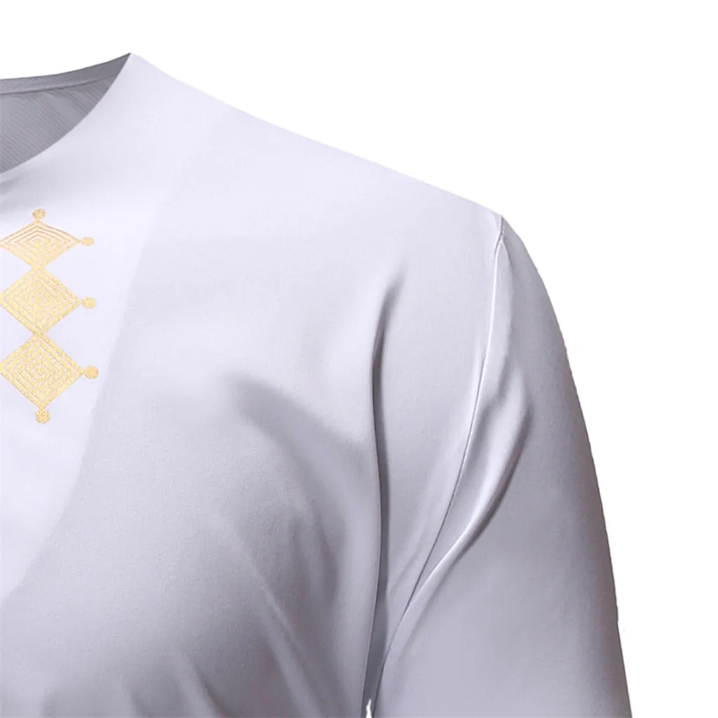 Африканский Золотой принт осень зима рубашка Дашики с длинными рукавами Топ Блузка для мужчин