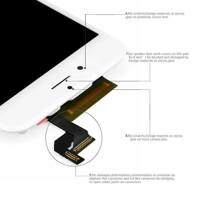 20 шт. AAA качество ЖК-дисплей для iPhone 6s ЖК-дисплей сенсорный экран дигитайзер для ЖК-дисплея стекло сменные детали для ЖК-экрана DHL