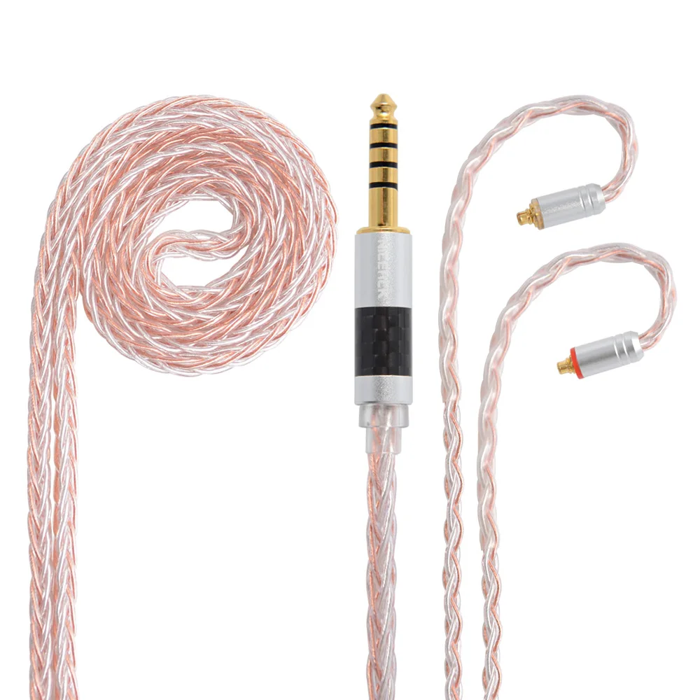 NICEHCK 8 Core Copper Silver Mixed Cable Upgrade TypeC/Type-C/3.5/2.5/4.4mm MMCX/2Pin For TRNV90 ZSX CCAC12 NICEHCK NX7 Pro/DB3