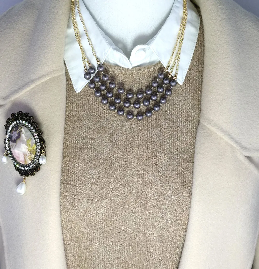 Европа и США модные трехслойные, ручная работа из бисера, короткое ожерелье FY18120610
