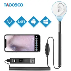 TAOCOCO мини ушной нос Otoscope медицинская Wi-Fi эндоскоп камера 5,5 мм 2 м эндоскоп водонепроницаемый мягкий кабель бороскоп Инспекционная камера