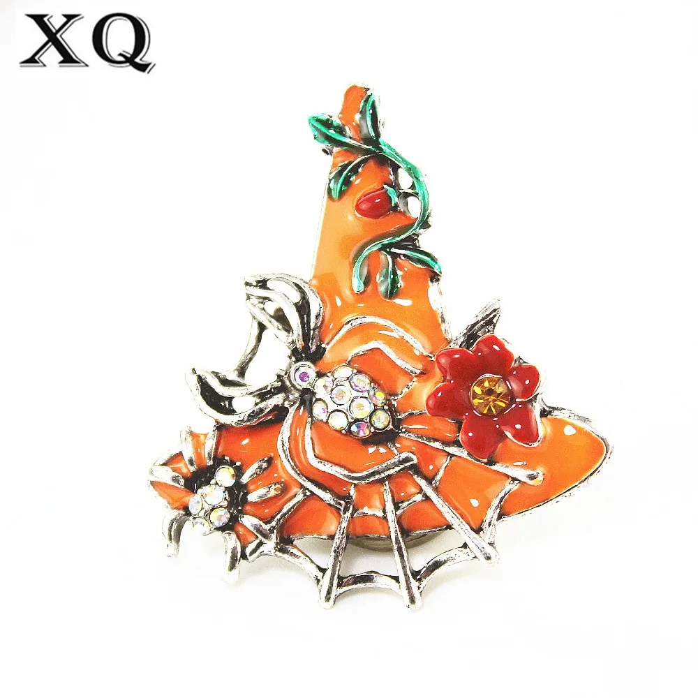 

XQ shipping fashion new women's accessories spider insect fun hat brooch yellow zinc alloy flowers for women men accessories