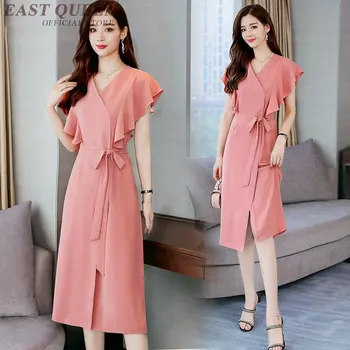 

Women asymmetric dresses trending styles summer style pink short sleeve womens dresses new arrival 2018 FF834