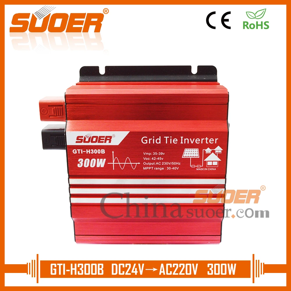 Suoer【Grid Tie Inverter】 300 Вт 24 Вольт 220 вольт Сетка Tie Инвертор солнечной системы питания инвертор(GTI-H300B