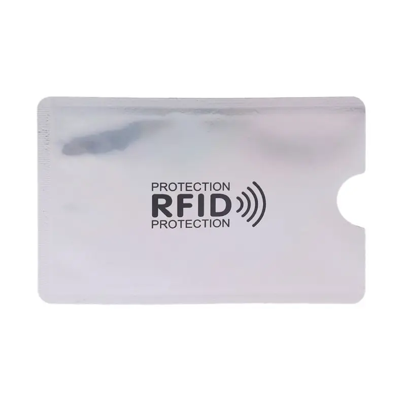 Серебристый RFID Блокировка рукав Кредитная карта протектор банк визитница чехол 9,2x6,2 см - Цвет: Серебристый