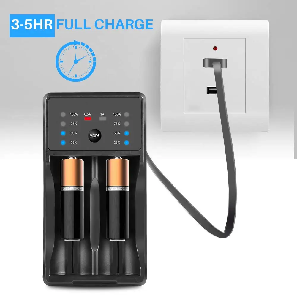 

Updated 2019 Universal Battery Charger, Newfit Fast USB LCD Display Rechargeable Batteries Charger Compatible with Ni-MH Ni-Cd A