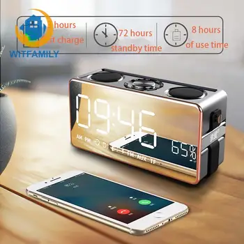 

FM Radio Alarm clock Subwoofer Music Player with Wireless Bluetooth Digital LED HD Phone Sound Desktop Clock Stereo