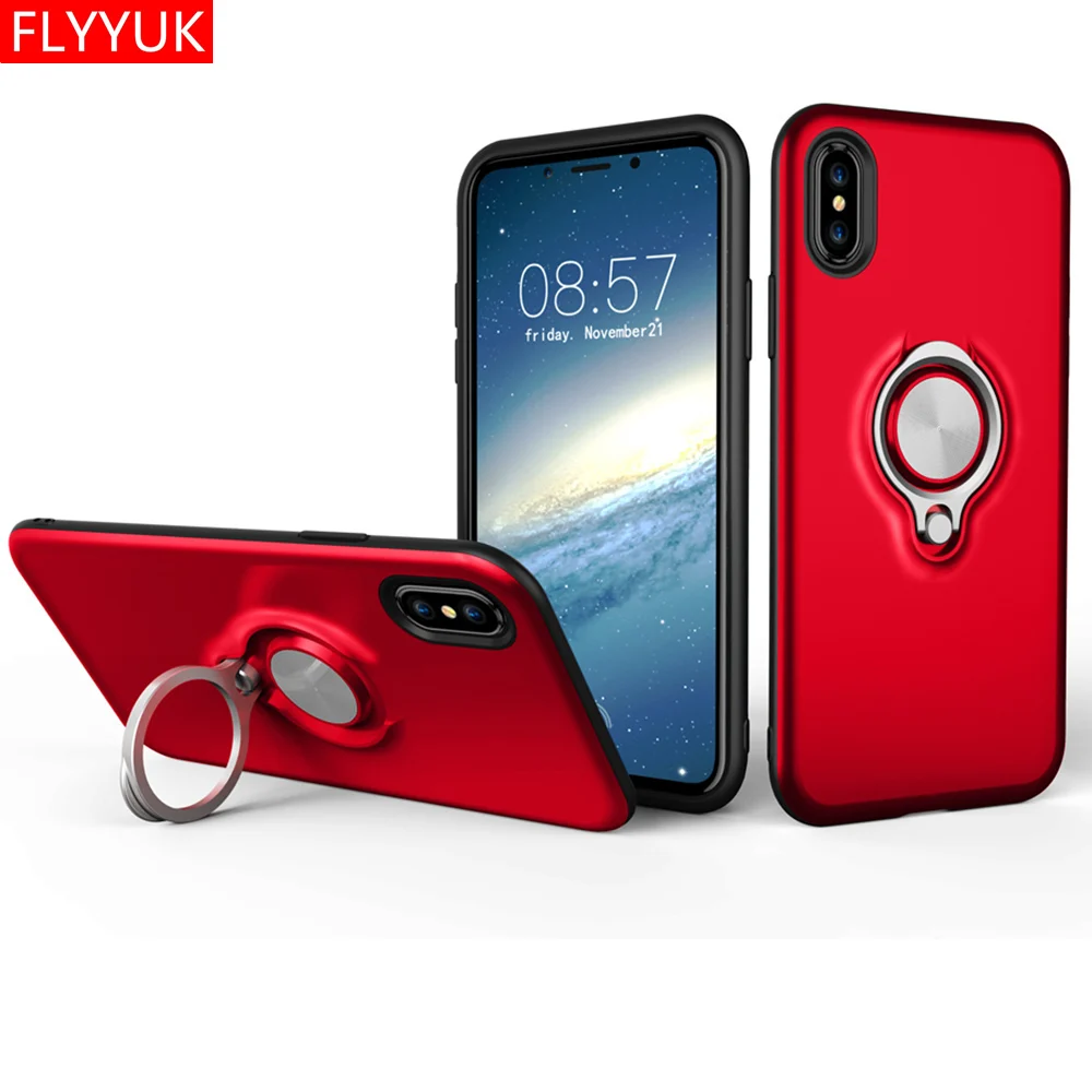 FLYYUK New Car Magnet Case for Iphone X Ring Bracket Case