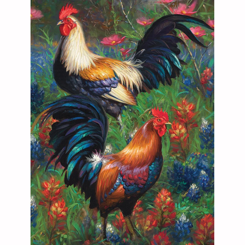

New Handicrafts Roosters 5D Diy Diamond Painting Cross Stitch Animal Diamond embroidery Mosaic European Home Decor