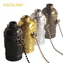 Высокое качество E27 Винтаж Ретро лампа база держатель винт алюминиевый корпус молния светильник винт разъем 4 цвета с переключателем 110 В/220 В