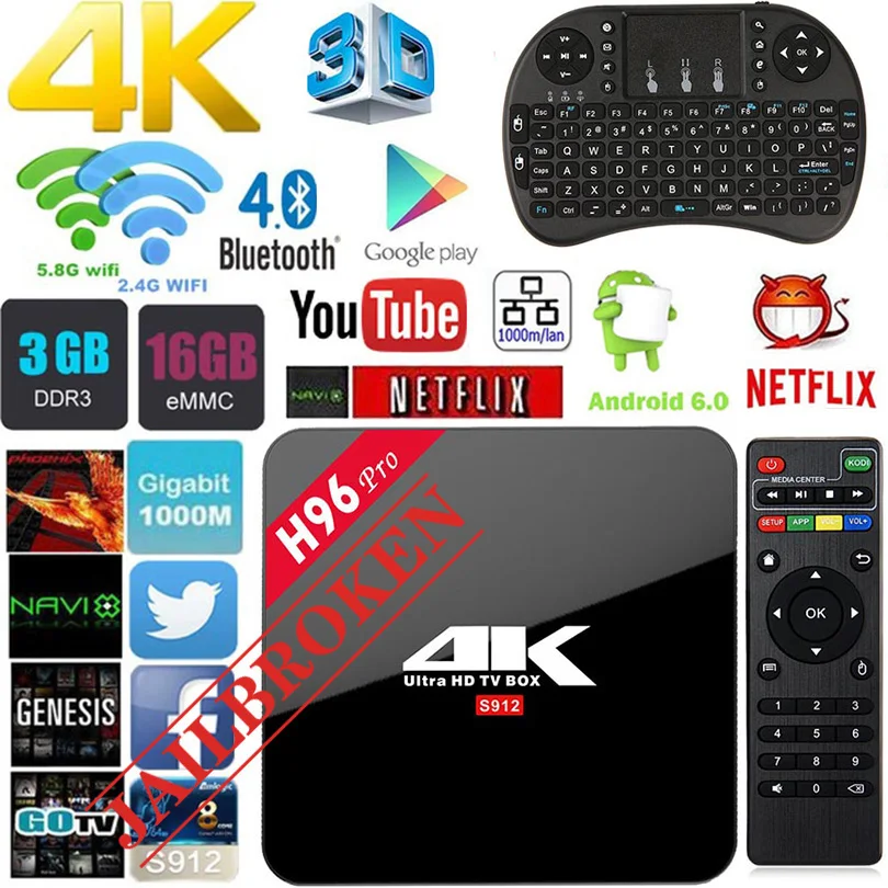 H96 Pro Smart font b Android b font TV Box 3 32GB Amlogic S905X Octa Core