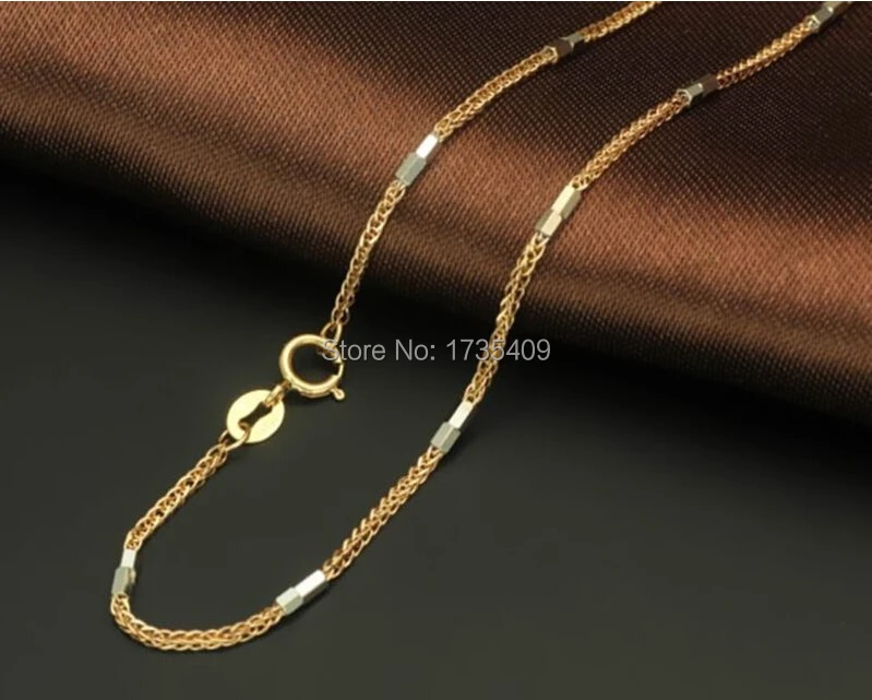 Pure Solid Rose Gold Necklace / Italy Chain Necklace / Stamp "AU750"/ 4