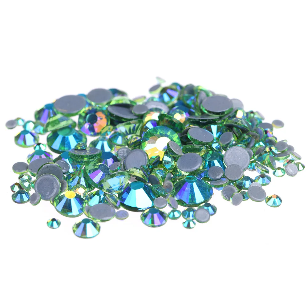 1440pcs AAAA Quality Peridot AB Crystals Glass Hot Fix Rhinestones For