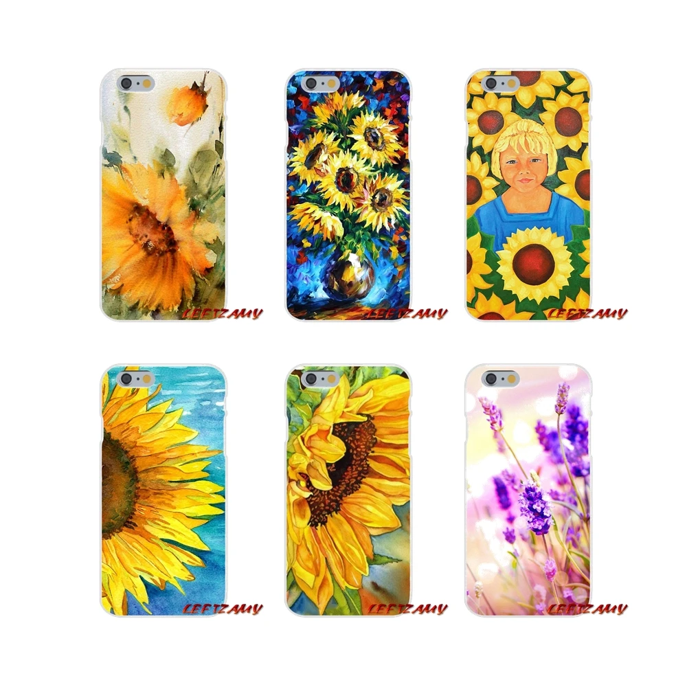 Акварельные Подсолнухи и Лавандовая роспись для Samsung Galaxy A3 A5 A7 J1 J2 J3 J5 J7 2015 2016 2017