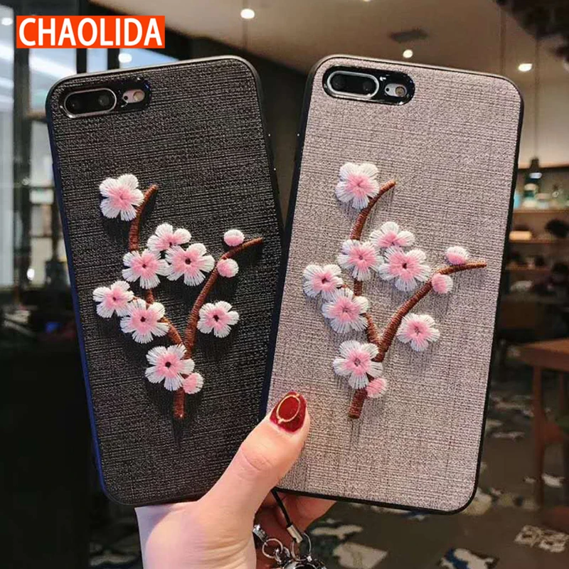 3D Embossed Fabric Fitted Mobile Phone Case Accessory for Iphone X 6 6s