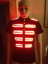 T Colorful Remote Control Led Suit For Dancers Party RGB Luminous Clothes Performance T-shirt Stage Props Shine