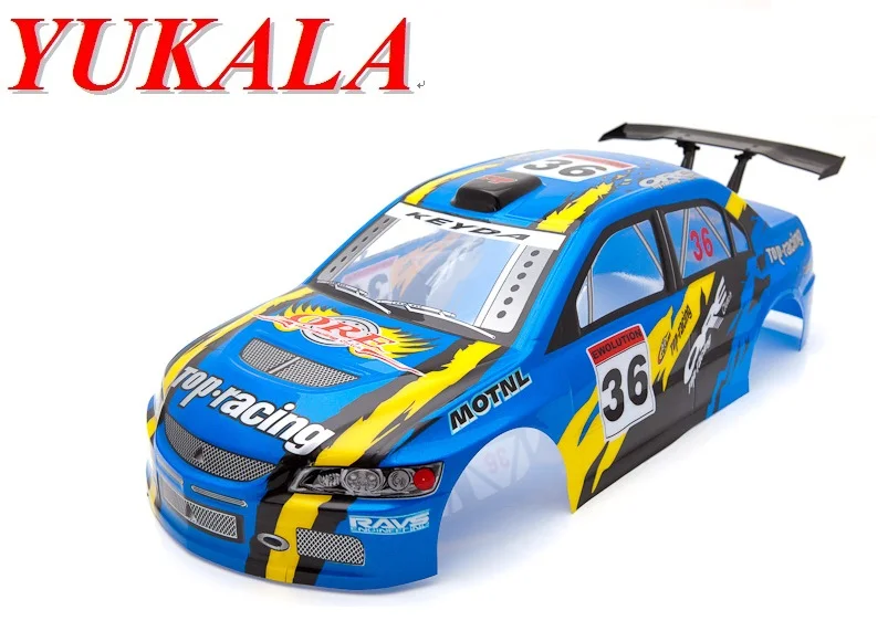 YUKALA 1/10 R/C Гоночная машина части ПВХ окрашены средства ухода за кожей в виде