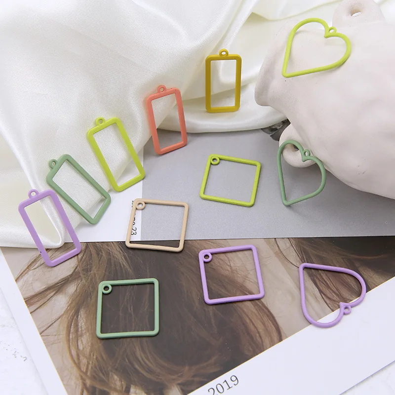 10pcs/lot Colorful Color Geometry Charms Rubber Lacquer DIY Jewelry Bracelet Necklace Accessory Craft | Украшения и аксессуары