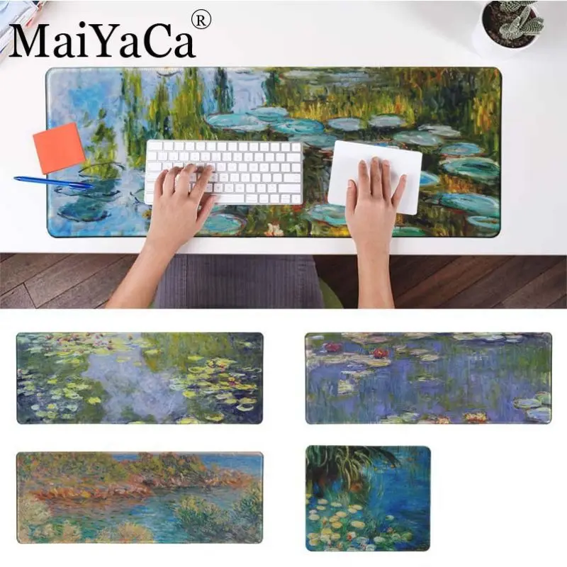 

MaiYaCa Vintage Cool Monet Water Lilies Gaming Mouse Pad Large Gamer Computer Mousepad Rubber for cs dota 2 LOL mouse pad