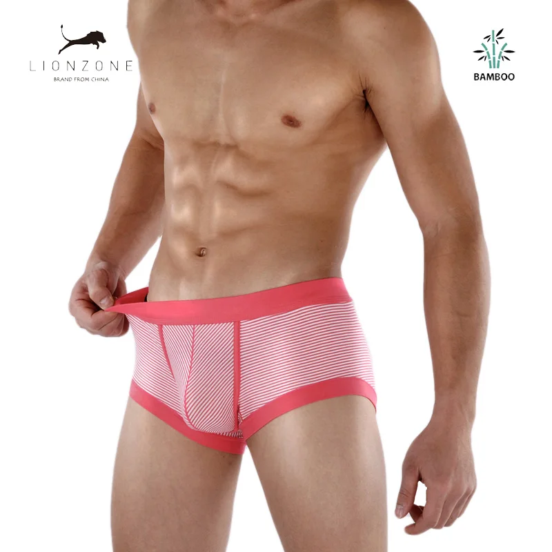 Мужское нижнее белье боксеры в полоску трусы бамбуковое модные Cueca Masculina Новое