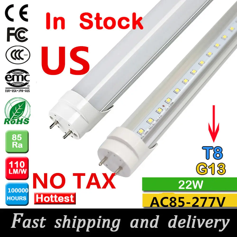 

30pcs led tube t8 4ft 1200m 22W led fluorescent bulbs tube lamp fast shipping