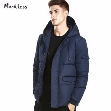 Markless 2016 Men Long Thick Down Coats Brand Clothing Hooded Down Jacket Men s Casual Down