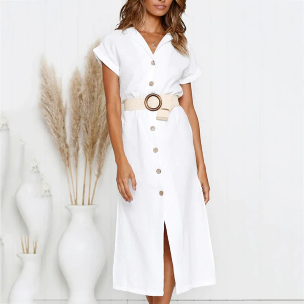 Женское платье vestidos verano летние платья ropa mujer 2019 женское повседневное однотонное