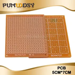 5 шт. 5x7 см 5*7 новый прототип бумага Медь PCB Универсальный Эксперимент Матрица платы