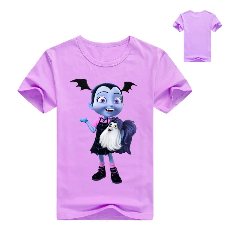 2-12years лето мультфильм vampirina Для детей летняя футболка для маленьких девочек; футболки, топы хлопок Обувь для девочек костюм для мальчиков