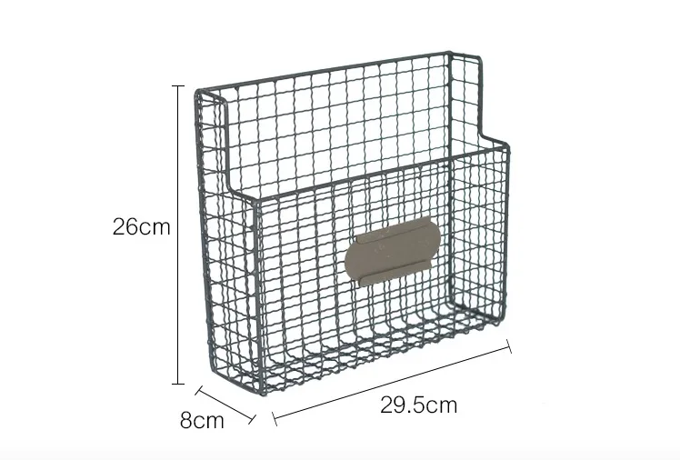 DUNXDECO для дома и офиса, настенная полка для хранения, органайзер для стола, железная проволока, сетчатая корзина, держатель для книг, художественный винтажный Декор