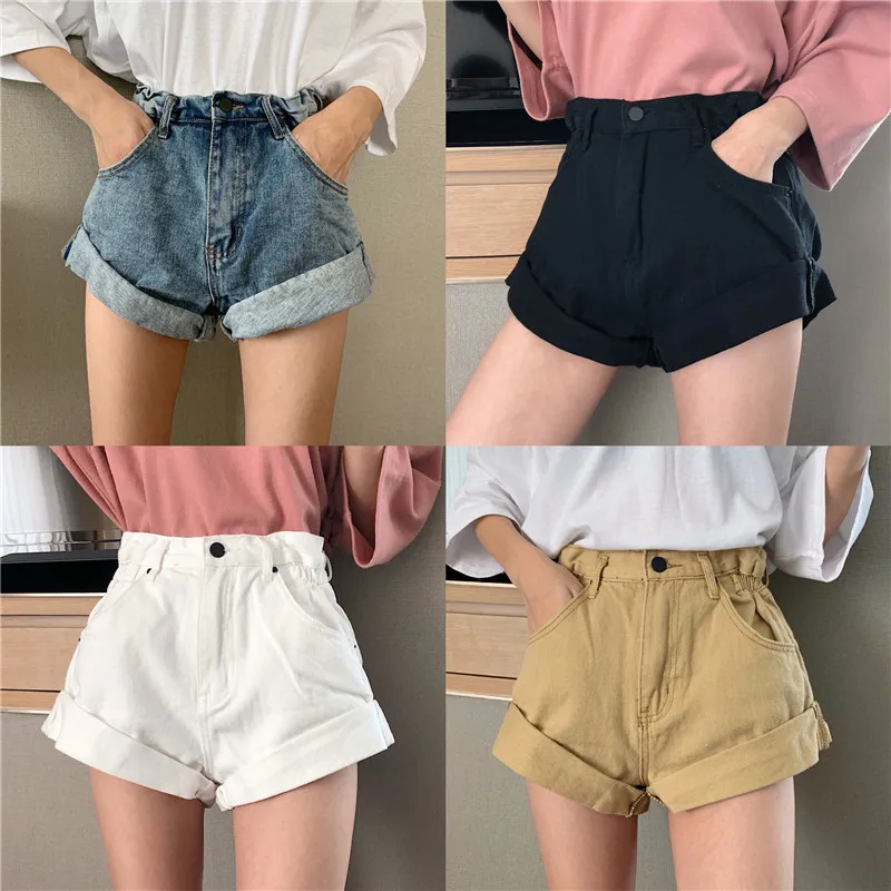 Alien Kitty Retro High Waist Wide Leg Denim Shorts Women New Summer Korea Style Fashion Streetwear Solid Sexy Short Jeans