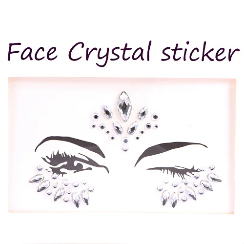 Festival Face Jewels Crystal Body Stickers Make Up Face Gems Glitter Rhinestones Face Sticker For Festival Party Dress UP F0118 