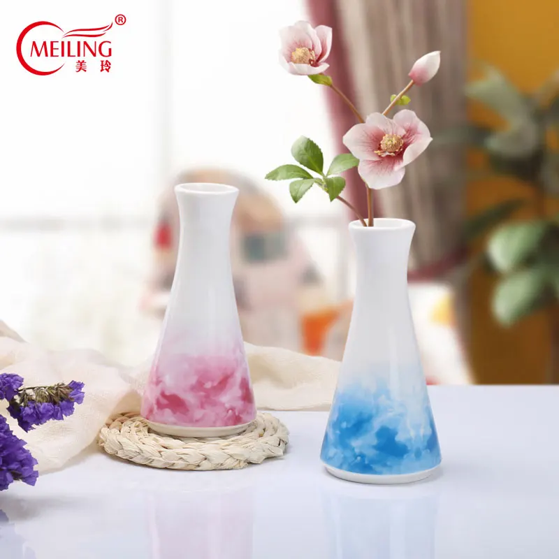 

Creative Clouds Flower Vases Pink Blue Ceramic Conic Vase Fillwer For Home Table Office Restaurant Hotel Decoration Small Vase