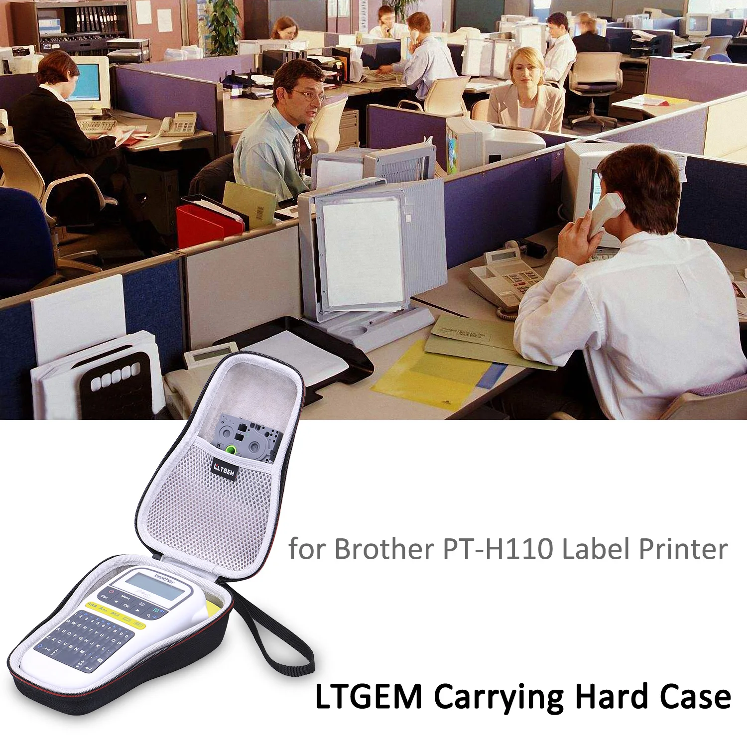 LTGEM إيفا غطاء واقٍ مزخرف لهاتف آيفون لأخيه P اللمس PTH110 و PT-H100 سهلة المحمولة التسمية صانع-السفر واقية حمل حقيبة التخزين