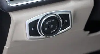 

Car Interior Head Light Lamps Adjust Button Switch Frame Trim Cover Styling Sticker Fit For Ford Escort 2015 ABS