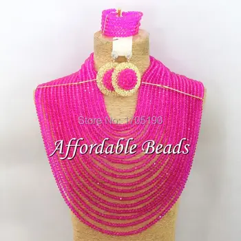 

Fuchsia Fashion Jewelry Beads Set Popular Costume Jewelry Set Wholesale ABW039