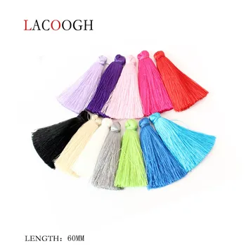 

12pcs/lot Mixed Small Cotton Satin Silk Tassels Fringe 60mm for Earrings Pendant Necklace DIY Jewelry Making Findings Materials