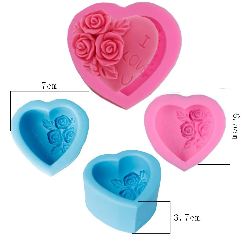 

Heart Rose Lace Silicone Molds Wedding Cupcake Fondant Cake Decorating Tools Gumpaste Chocolate Mold Soap Clay Moulds