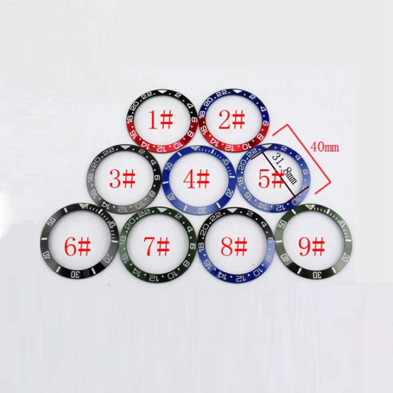 Детали часов, титановый/алюминиевый/керамический ободок подходит для SUB GMT Автоматические наручные часы, вставка для 43 мм часов