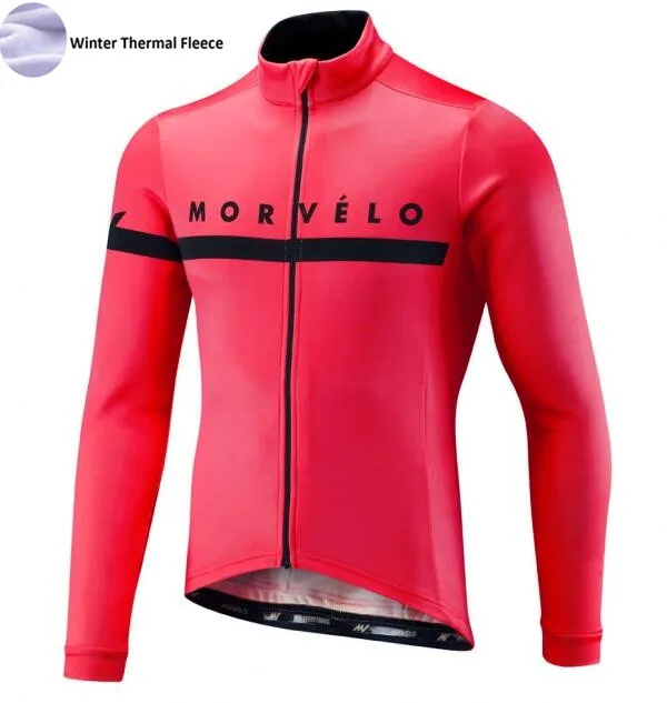 Зимняя Теплая Флисовая Мужская велосипедная Джерси Morvelo с длинным рукавом Ropa