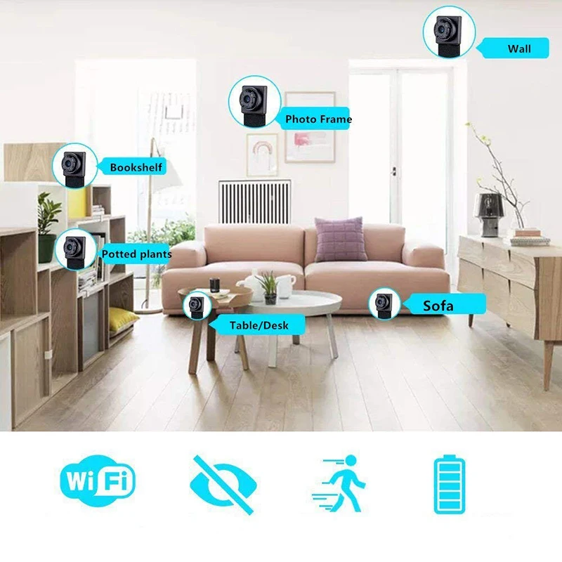  HD 1080P DIY Portable WiFi IP Mini Camera P2P Wireless Micro webcam Camcorder Video Recorder Suppor